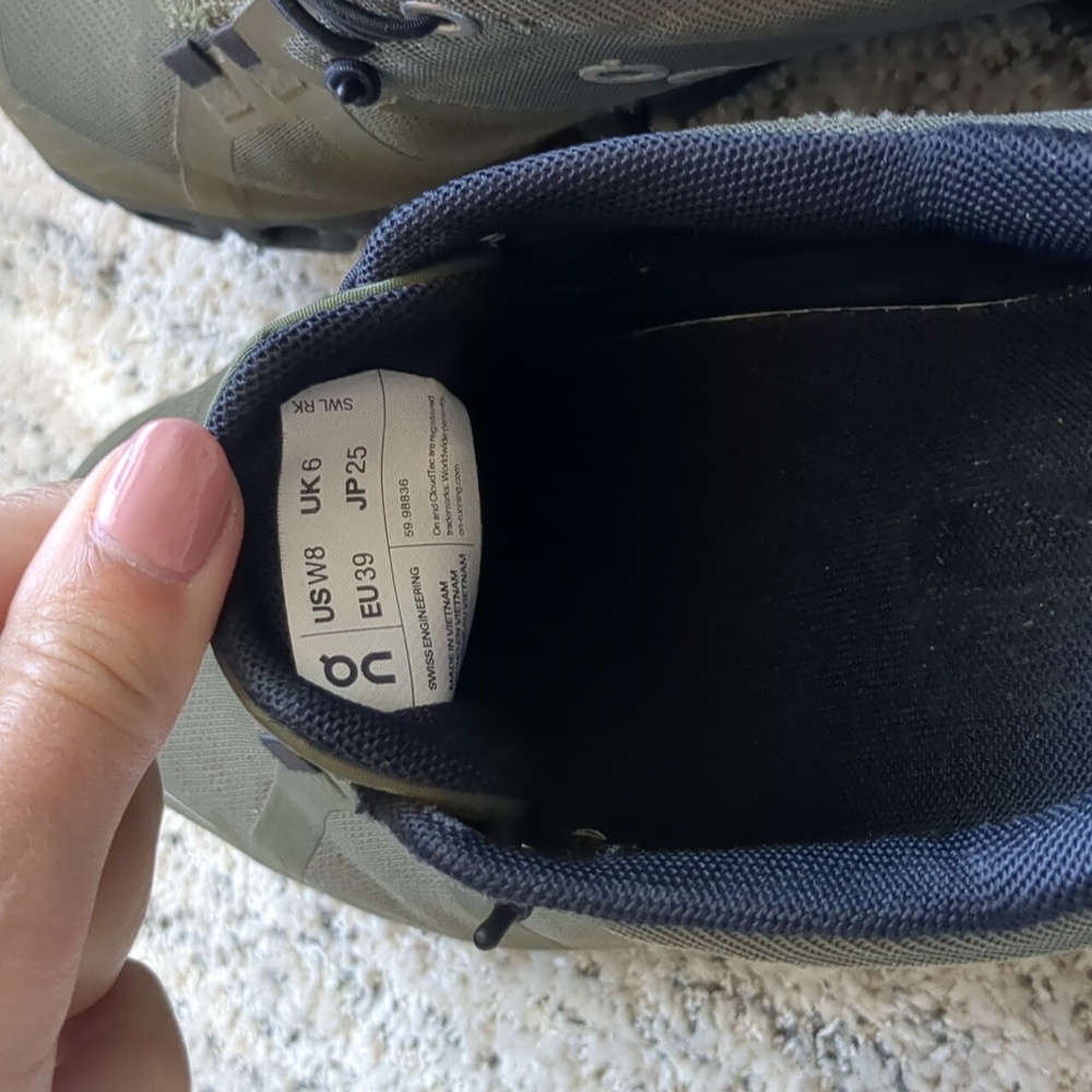 On Running Women's Cloud Waterproof Olive Athletic Shoes - Picture 6 of 6